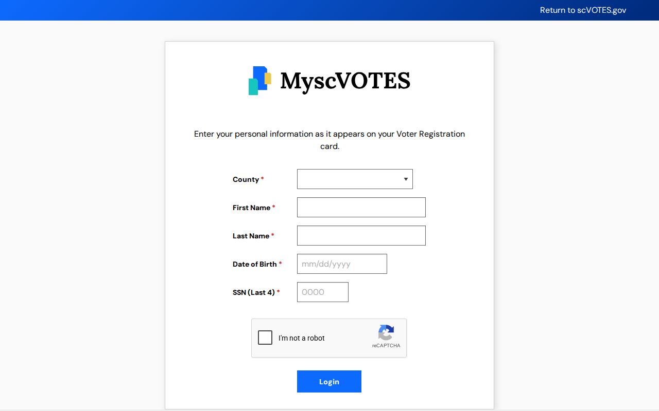 York County residents directory MyscVOTES voter-information login