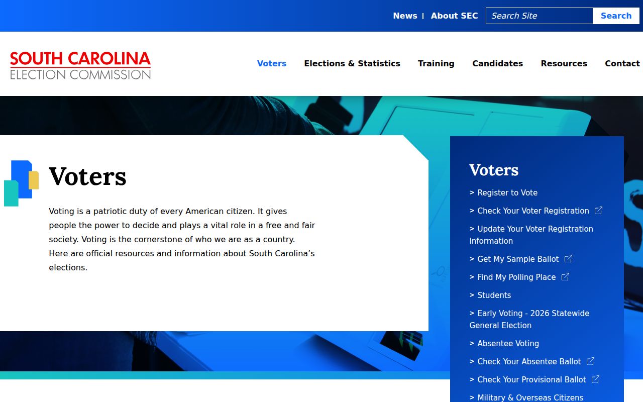 York County resident lookup screenshot of South Carolina voter-information service