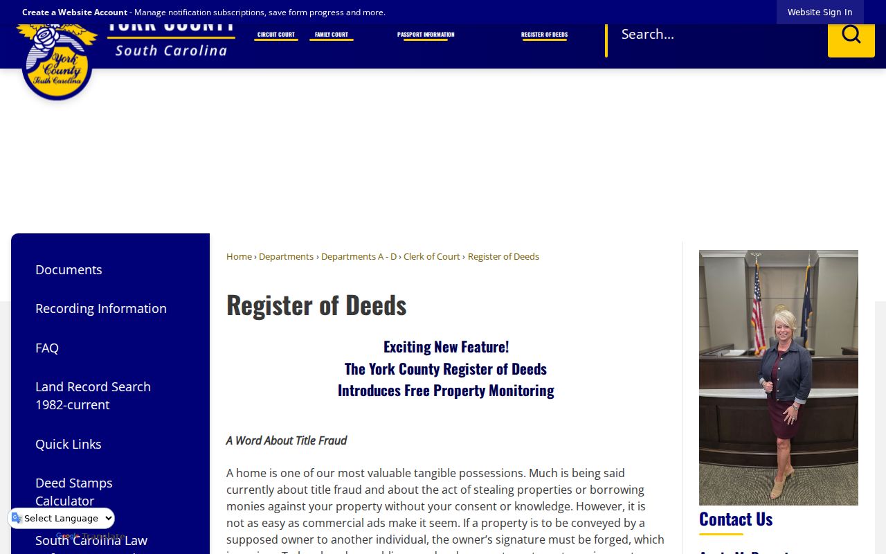 York County street directory Register of Deeds office and records coverage